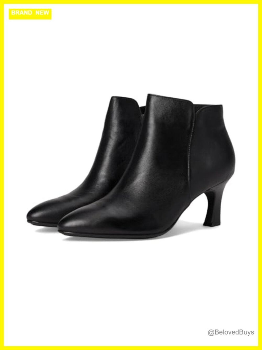 Waterproof Leather Pointed Toe Ankle Booties with Inside Zipper